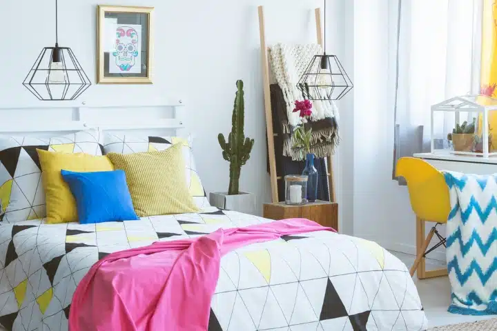 decorating for a colorful bedroom