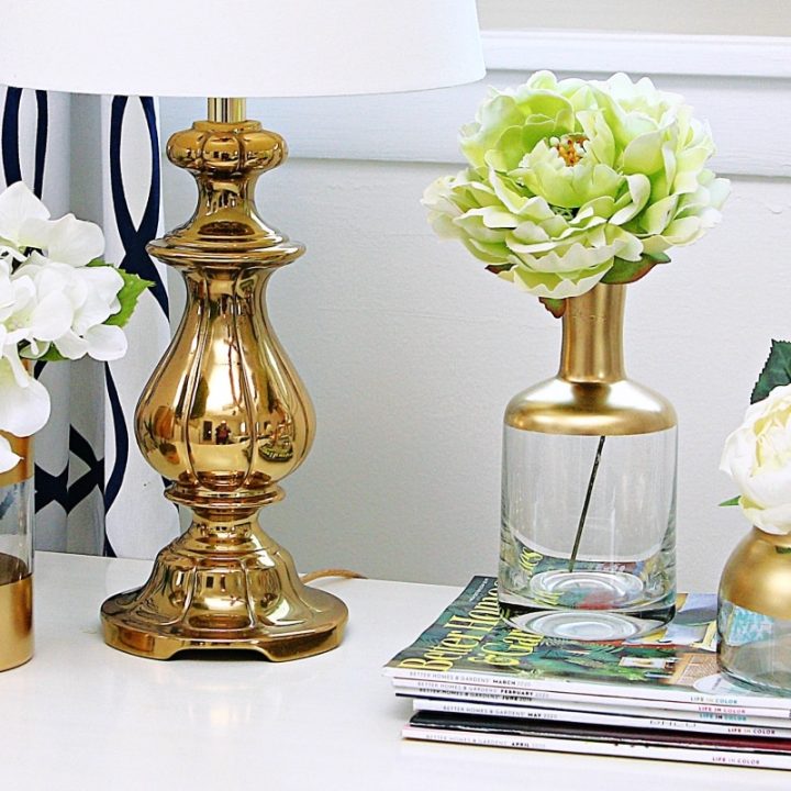 how to make designer style gold and clear glass vases