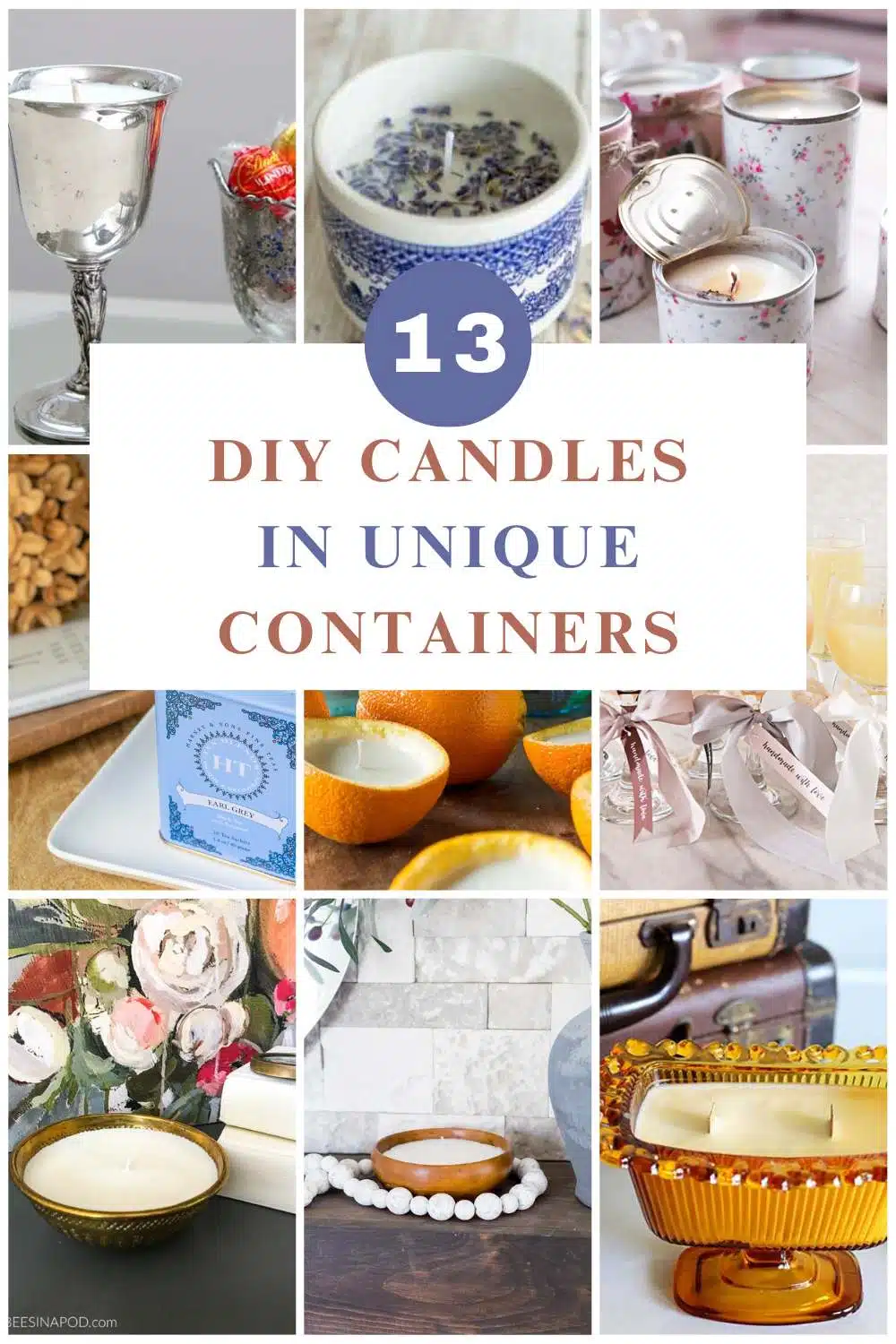 13 Homemade Candles In Unique Repurposed Containers