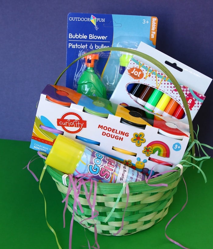 Dollar Tree Easter basket filled with good candy and fun toys (12)