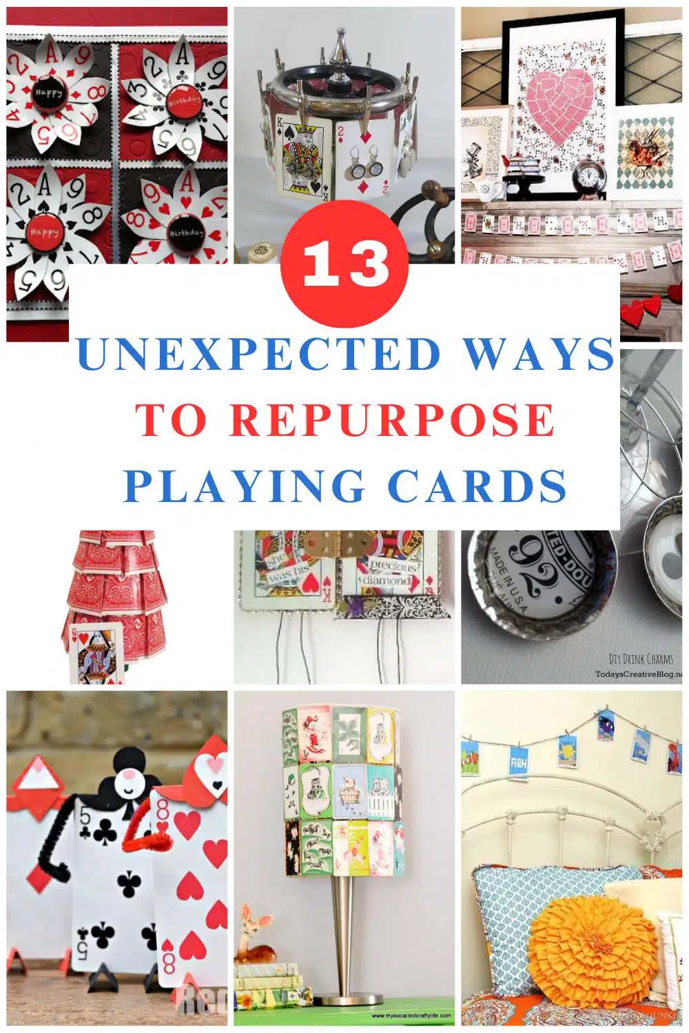 pin collage with text repurpose playing cards