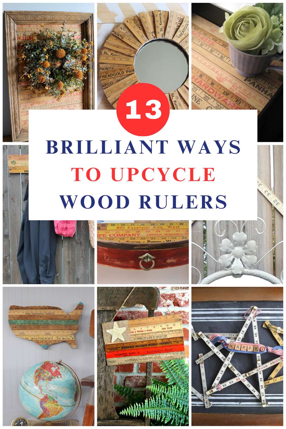 diy upcycle wood rulers collage with text