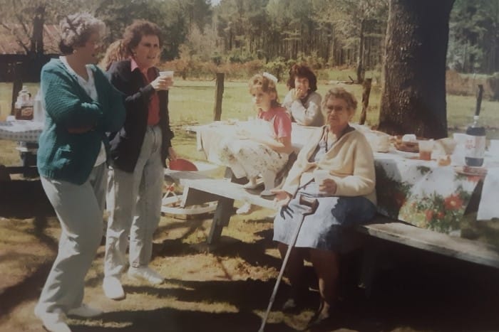 Mom, Grandma, and cousins