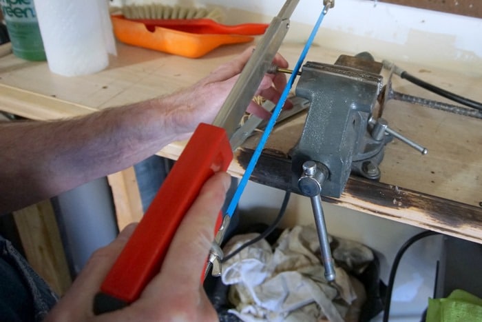 how to cut the long screws on furniture knobs