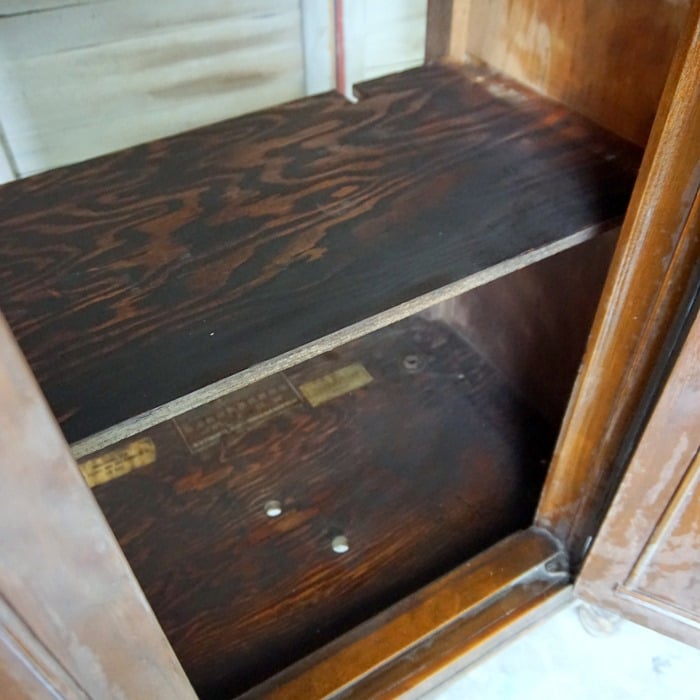 inside an old radio cabinet