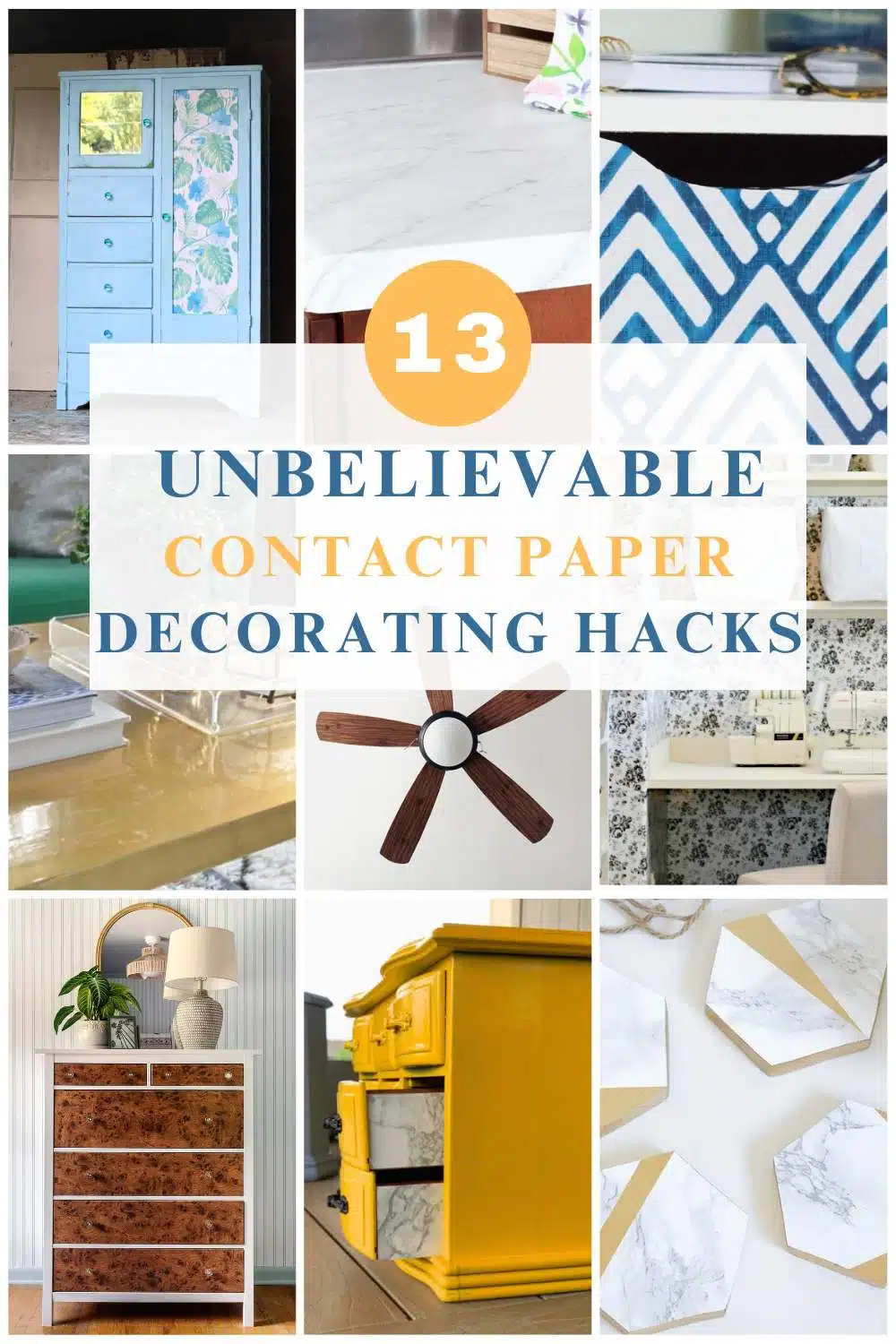collage with 9 images of diy adhesive paper projects with text overlay