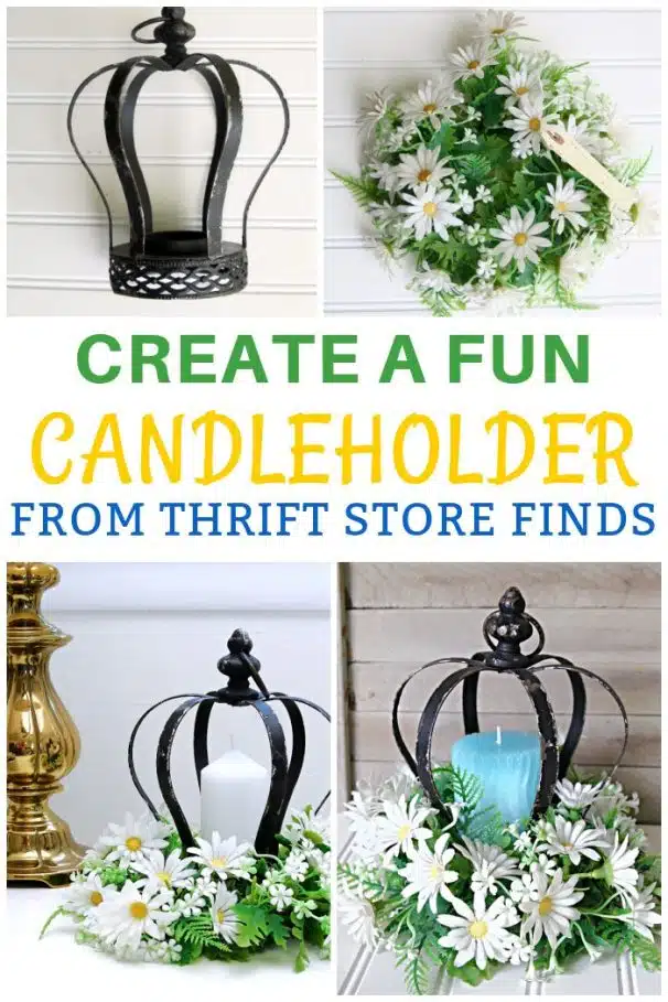 thrift store candle holder makeover
