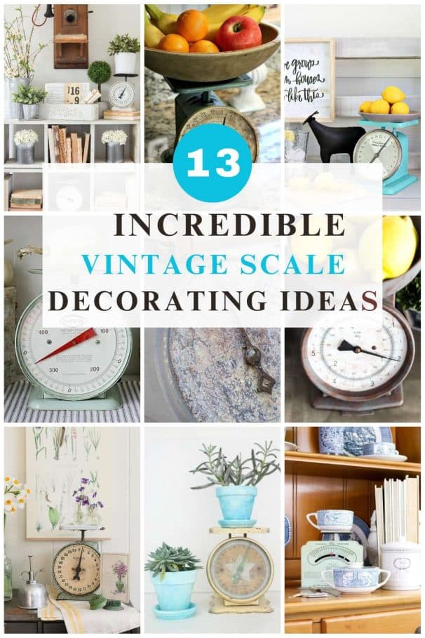 feature image collage with 9 vintage scales