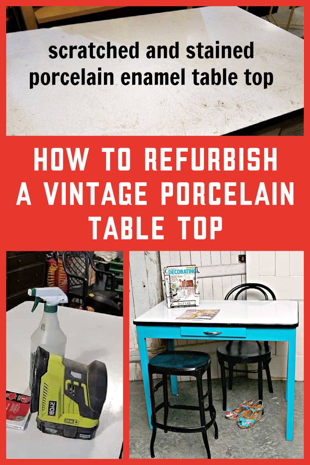 How to clean and refurbish an enamel porcelain table top