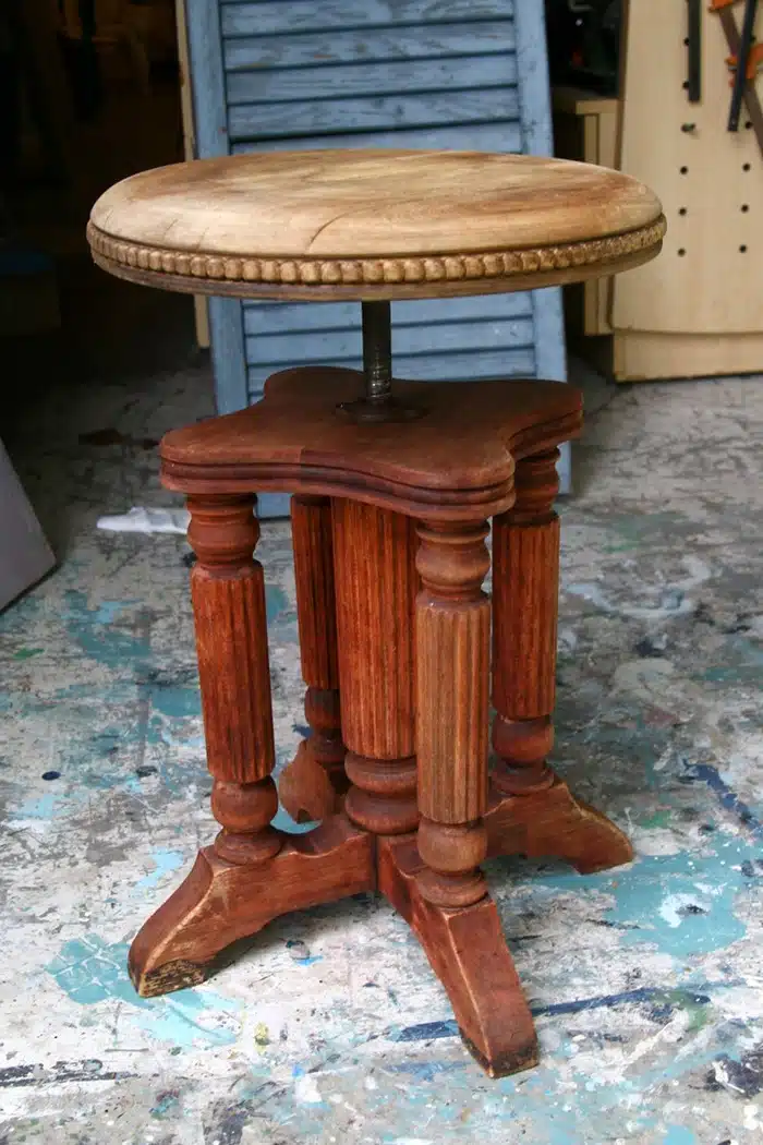 antique piano stool project (1)