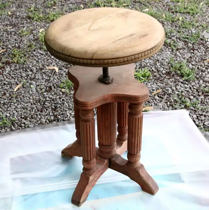 antique piano stool project (2)