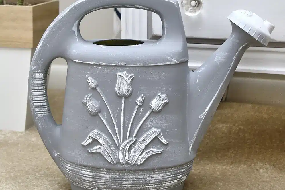 thrift store watering can makeover