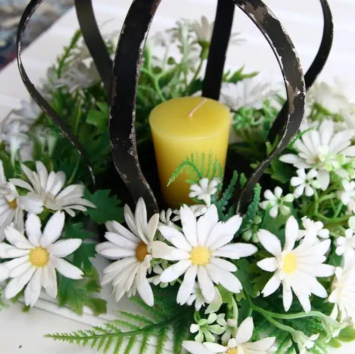 yellow candle holder