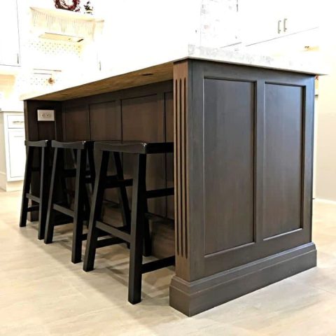 stained wood bar stools