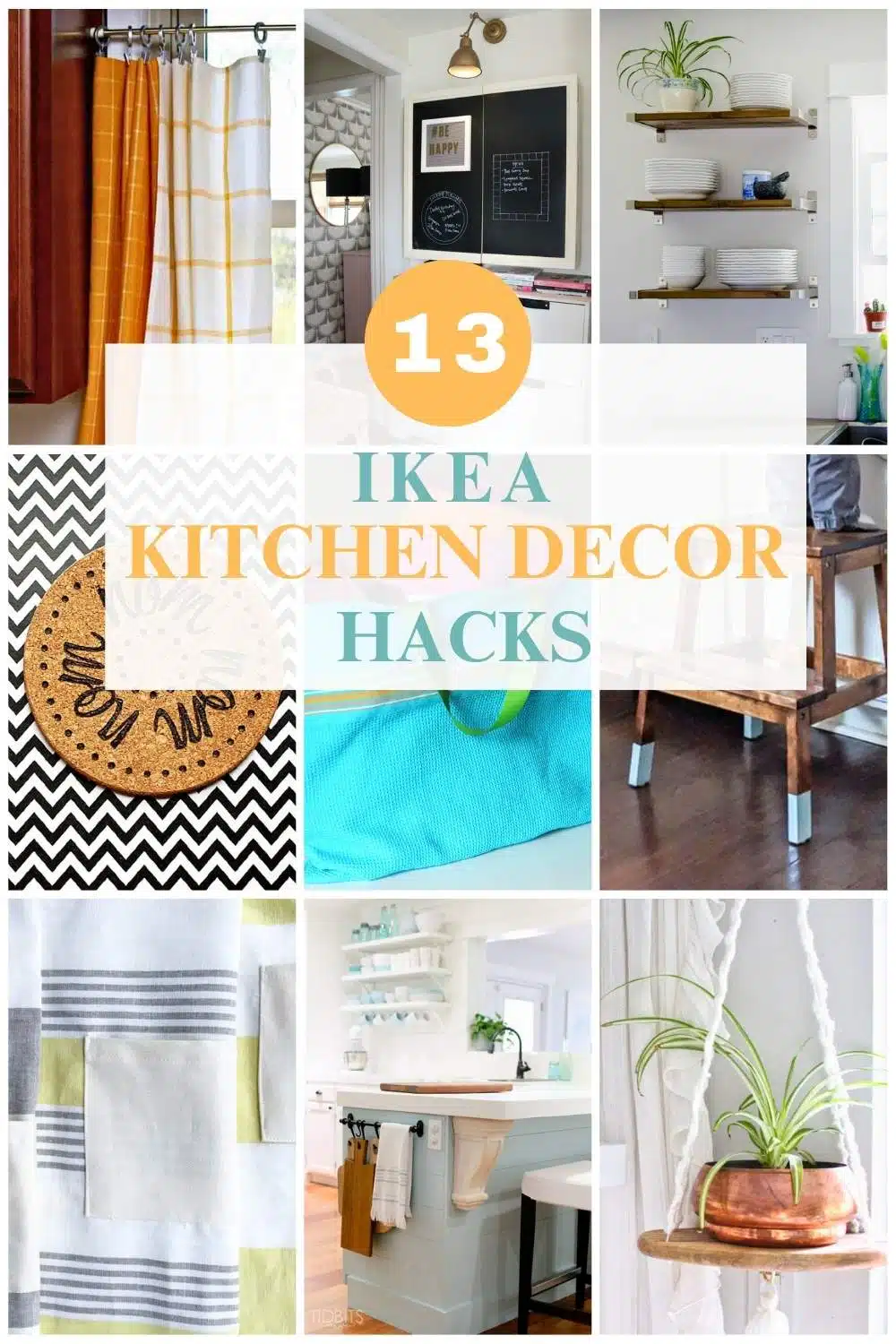 9 collage with diy kitchen decor hacks