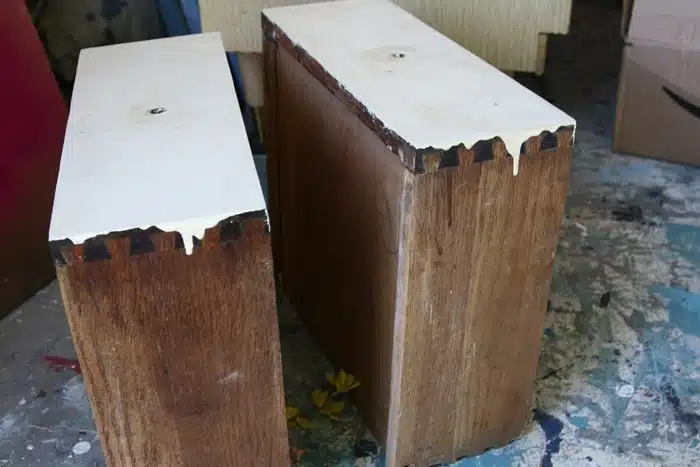 furniture with old paint runs