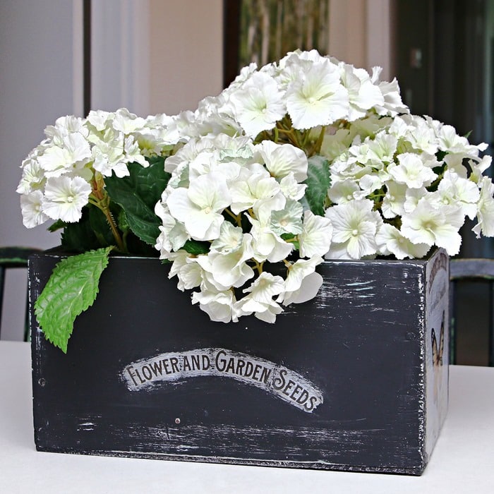 painted wood flower box