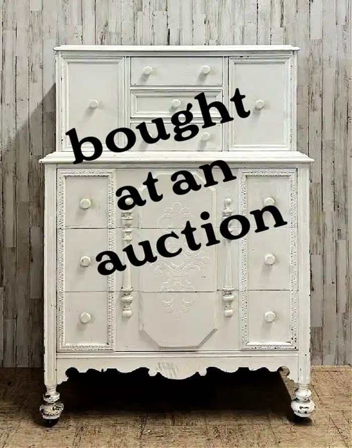 antique chest of drawers bought at an auction by Petticoat Junktion