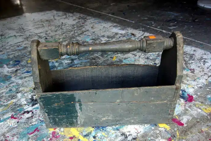 wood tool box from auction