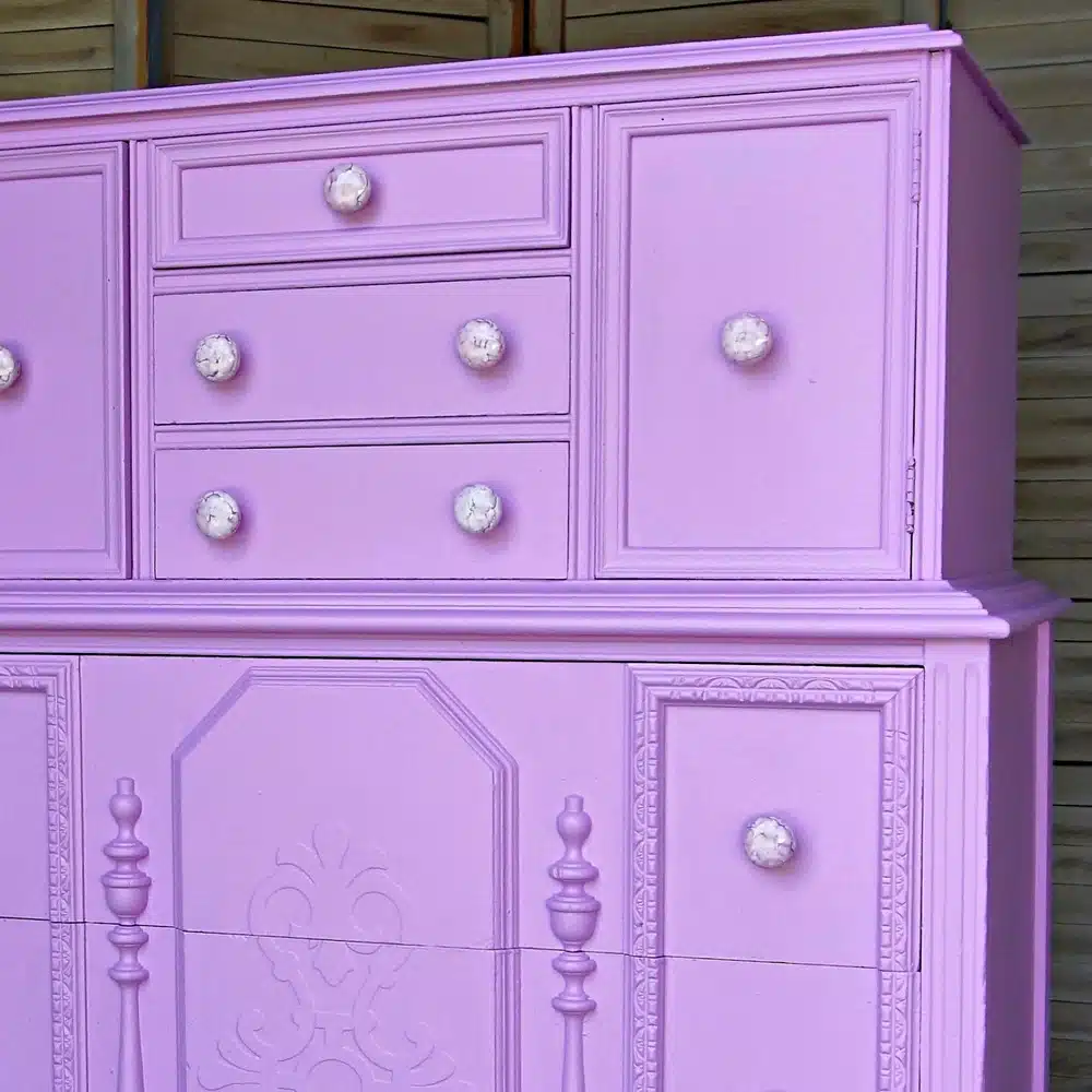 antique chest of drawers painted with latex paint