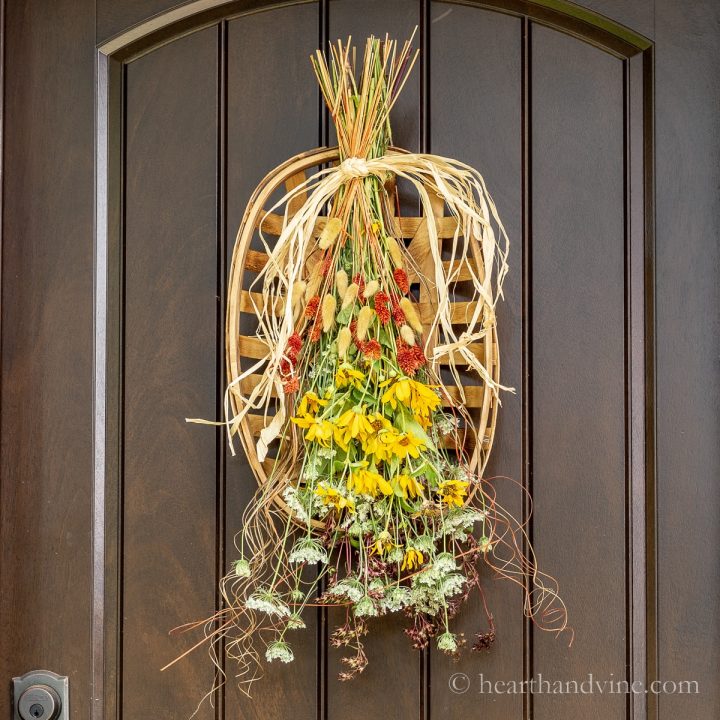fall swag in tobacco basket