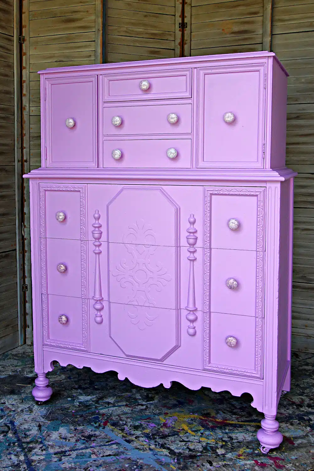 spectacular chest of drawers paint makeover color Lilac 2