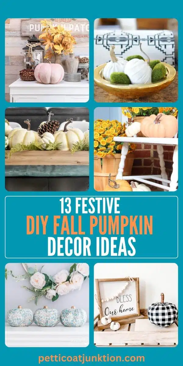 pin collage with text overlay fall pumpkin decor