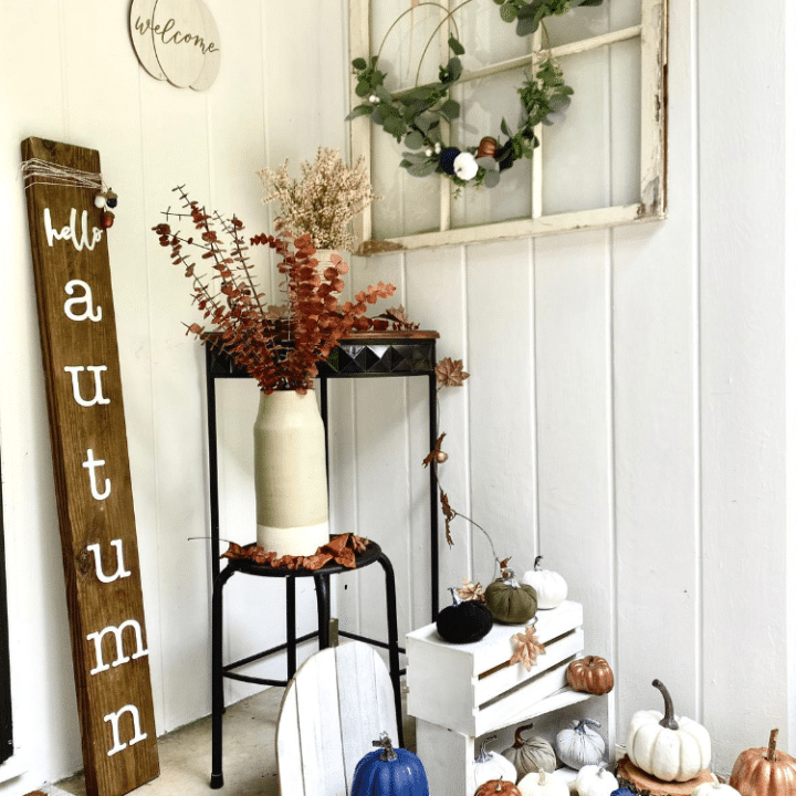 blue and copper pumpkins