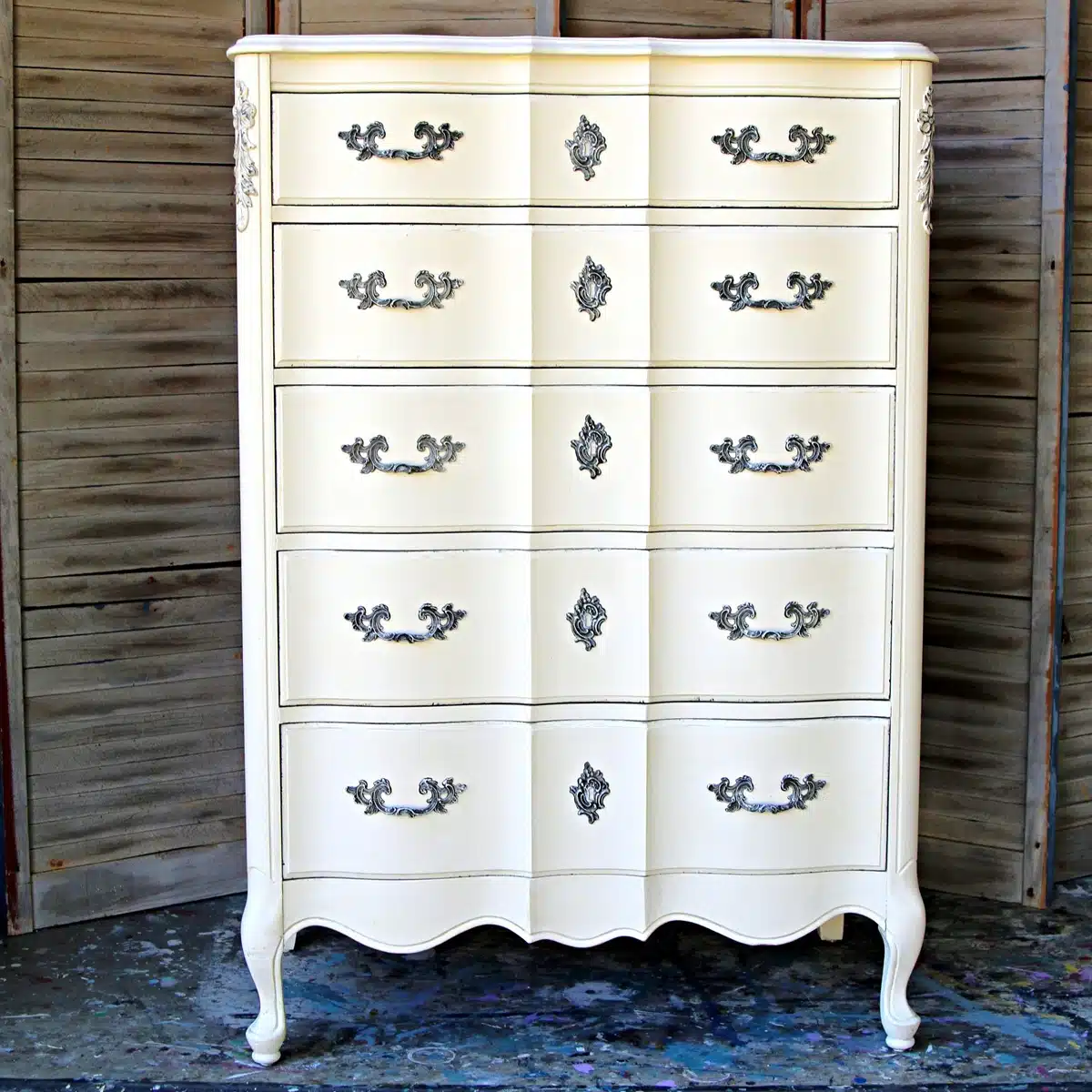 French Provincial Chest Of Drawers Painted For A Modern Look