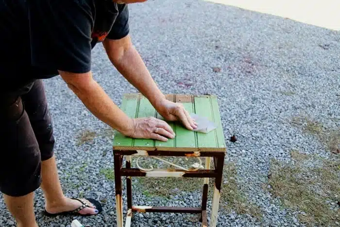 Kathy distressing painted wood