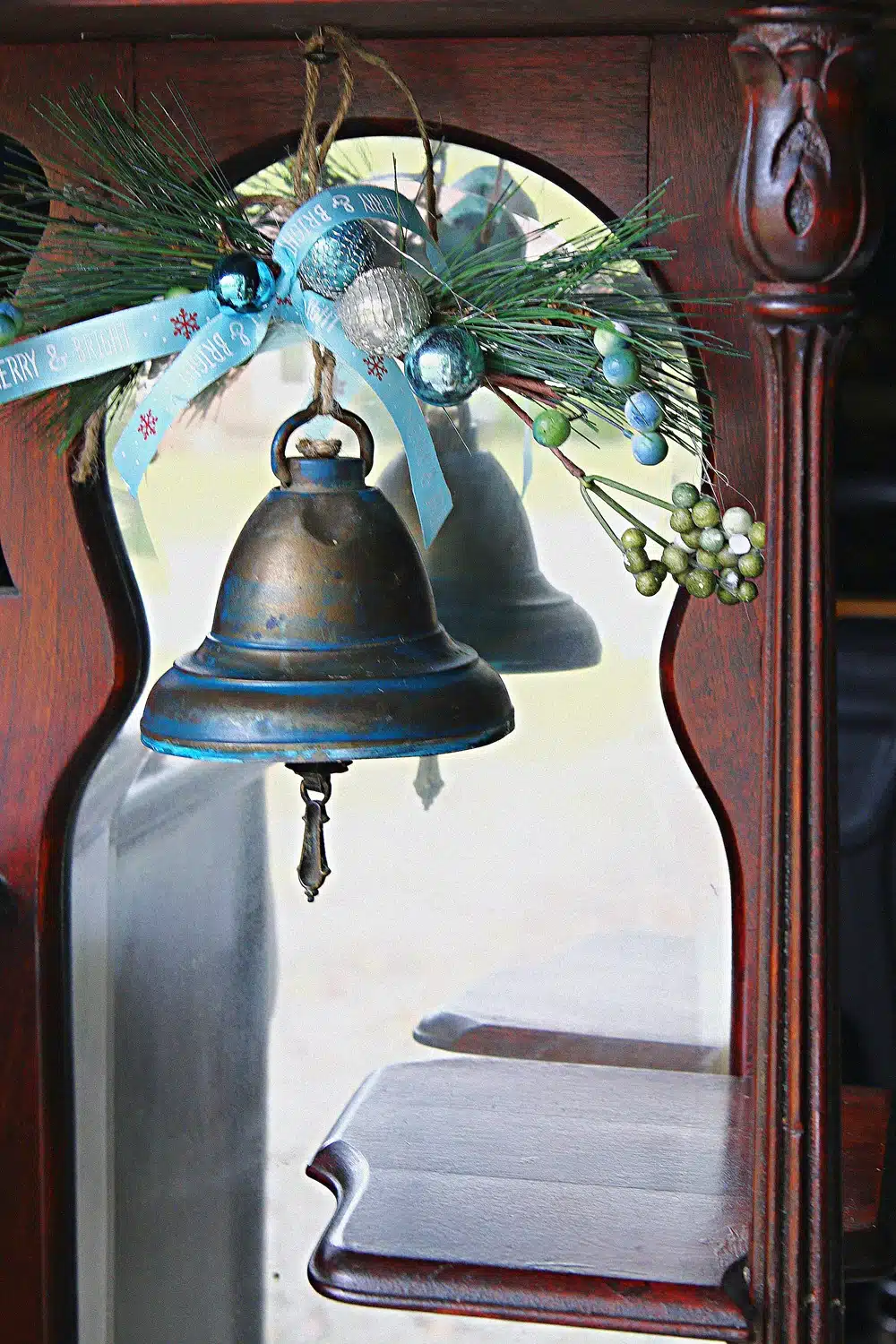 DIY hanging brass bell Christmas project