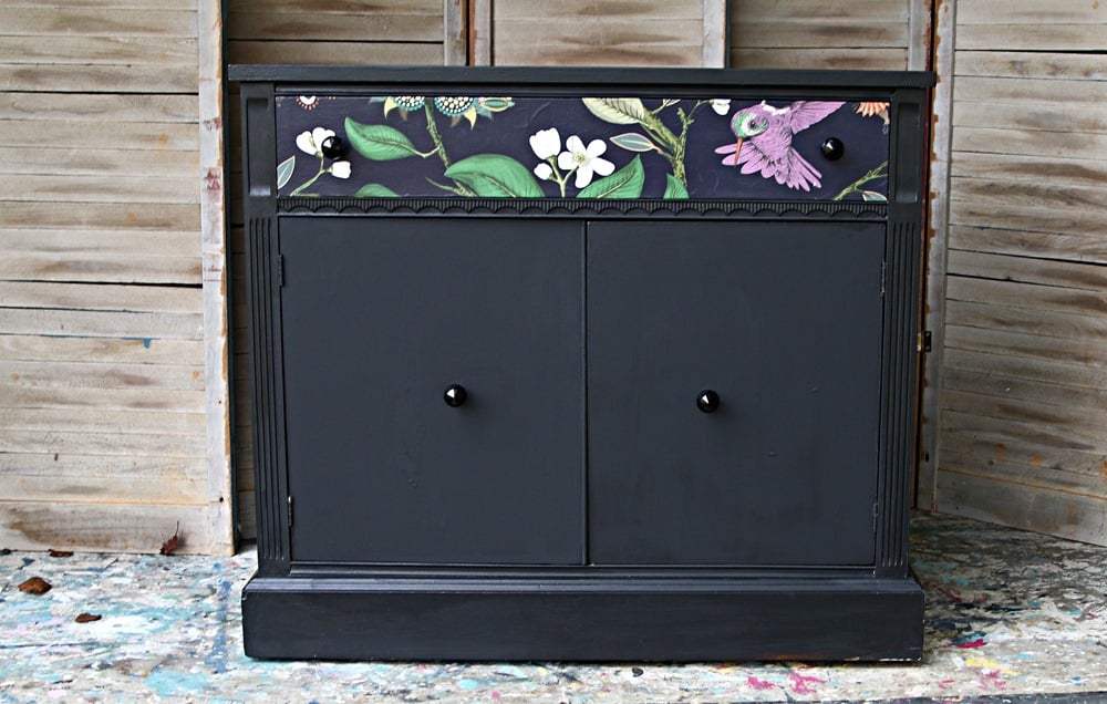 dixie belle rice paper on painted furniture