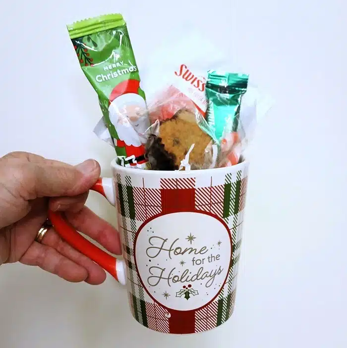 holiday gift mugs from Dollar Tree