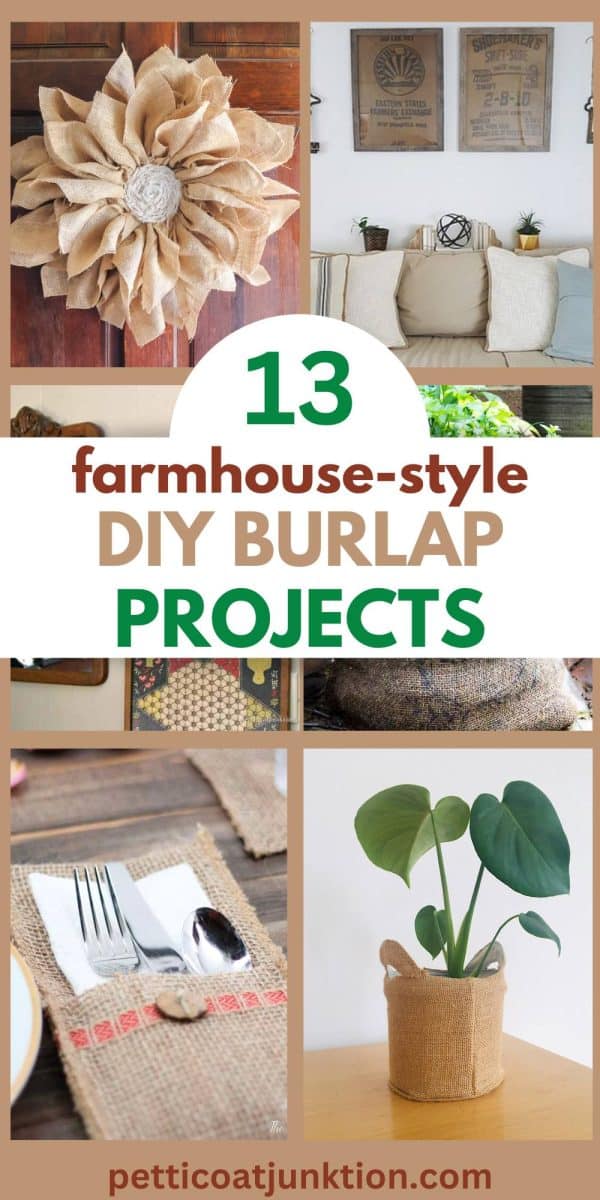 6 image collage diy burlap projects