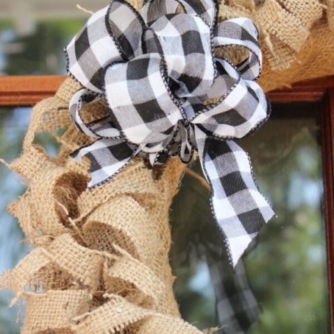 burlap fabric scrap wreath