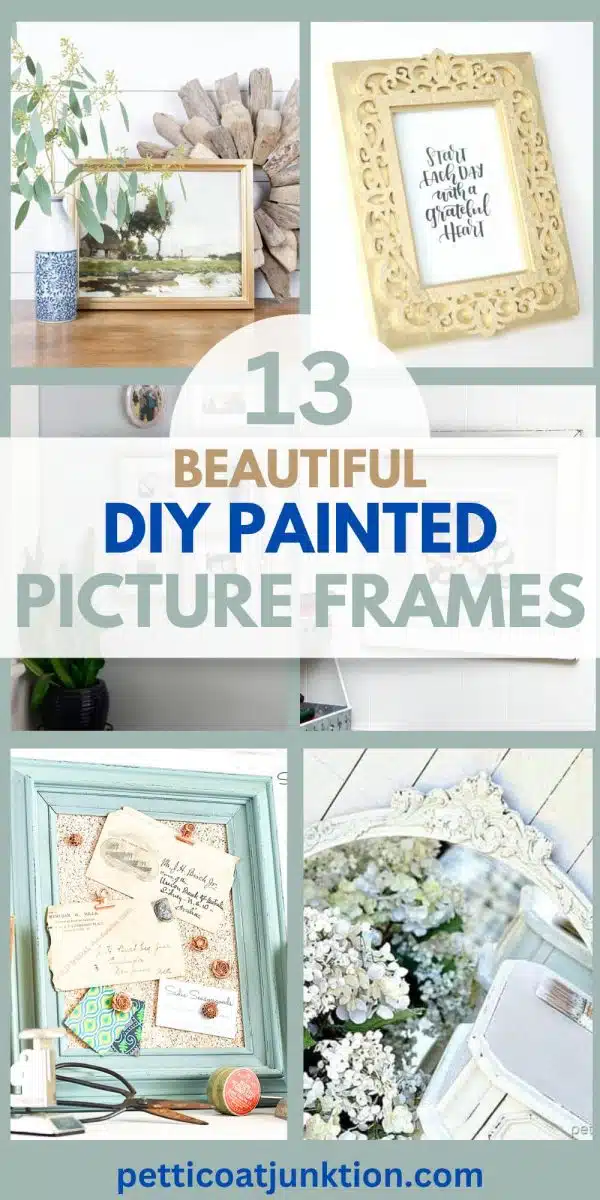 6 image collage with diy painted picture frames