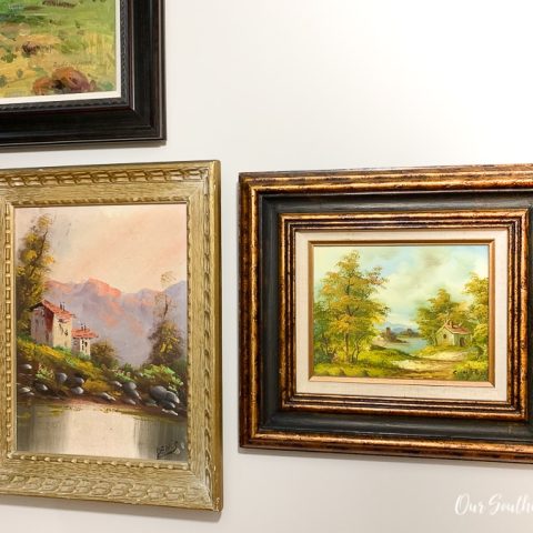 vintage landscape frame makeover