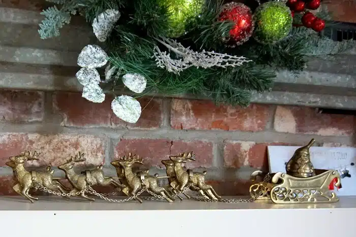 brass sleigh and reindeer