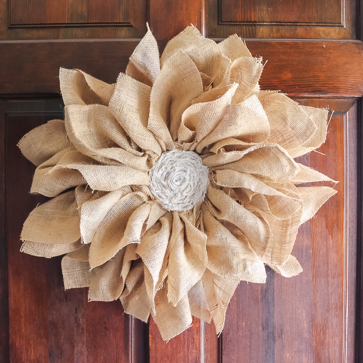 large burlap flower wreath diy
