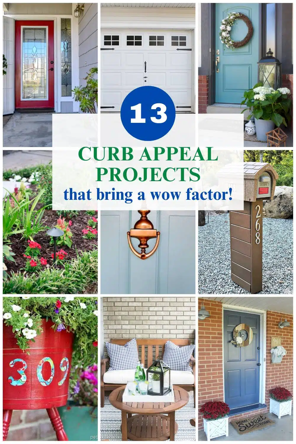 9 image collage diy curb appeal projects with text