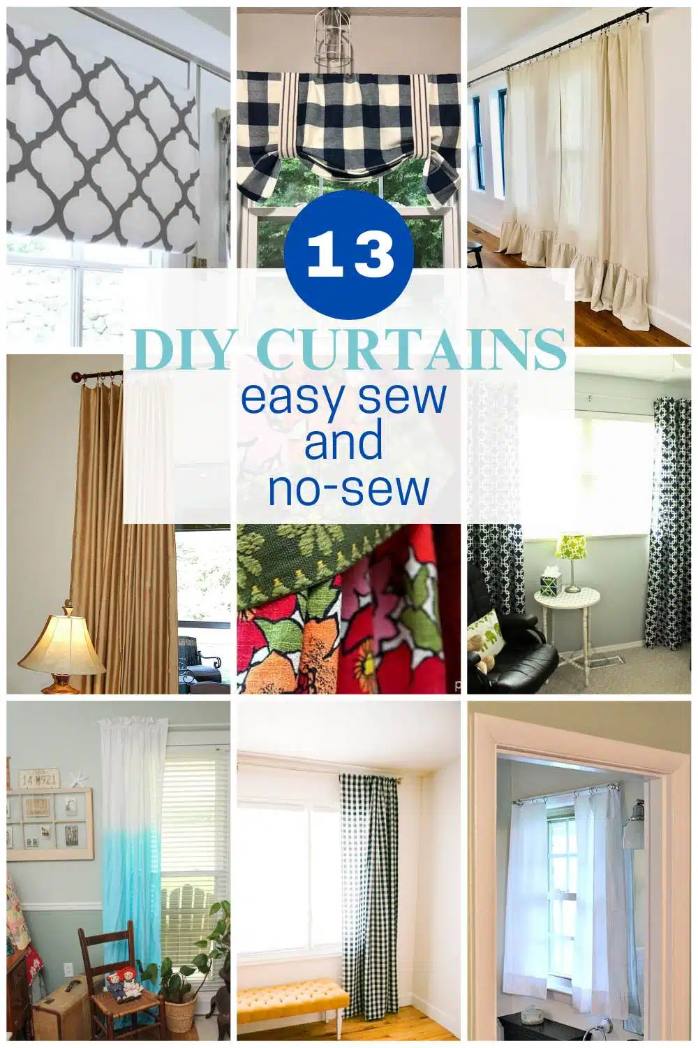 9 image collage diy curtains easy sew and no sew