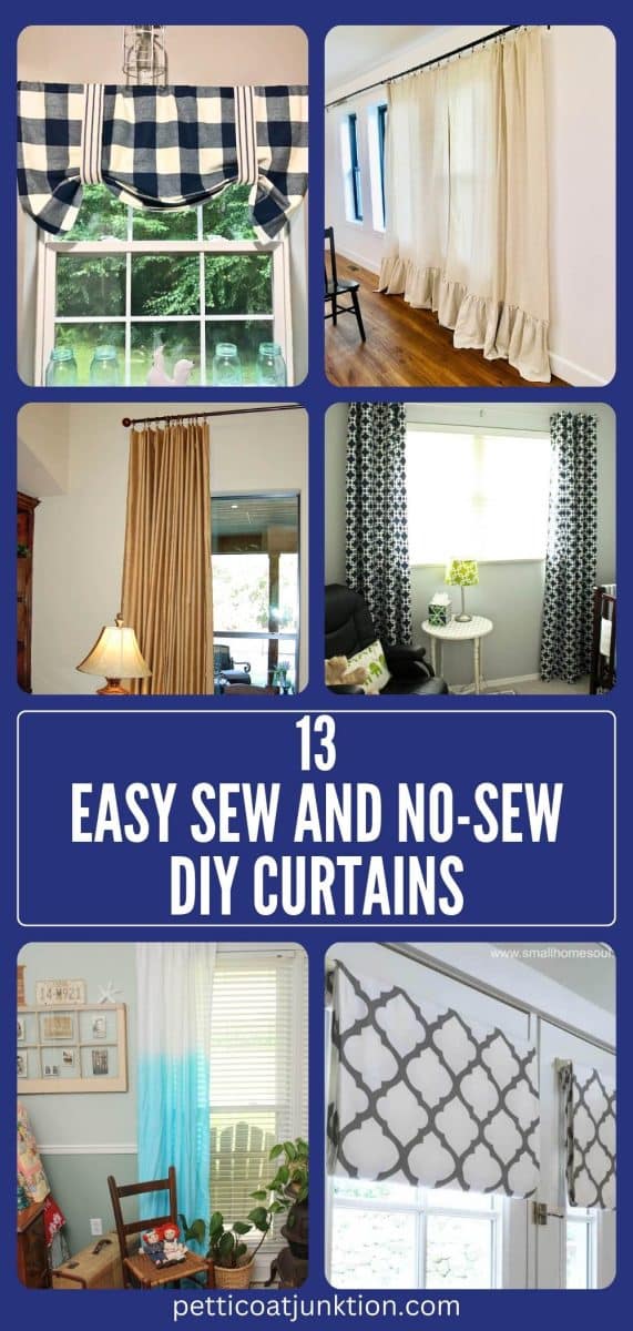 collage with 6 image diy curtains