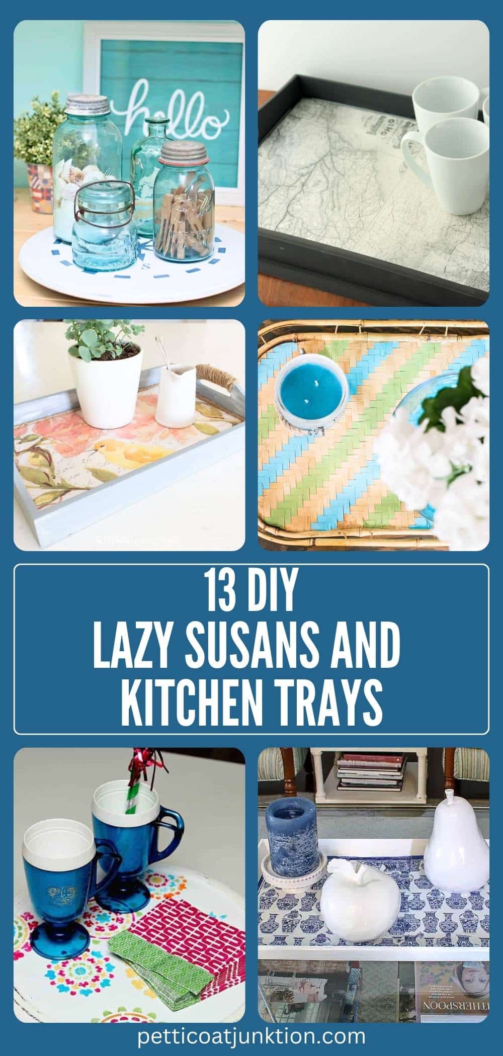 6 image collage kitchen tray makeovers