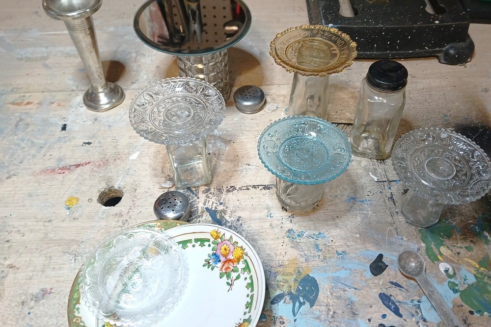 how to repurpose miniature glass dishes and salt and pepper shakers