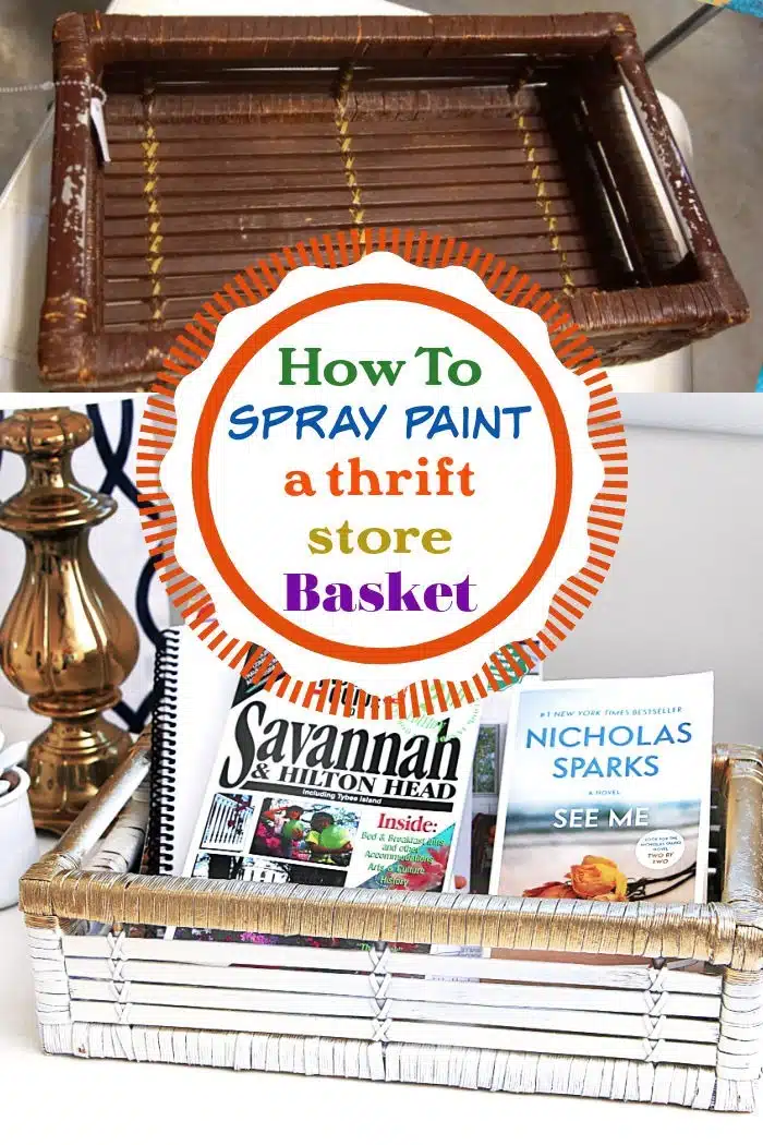 how to spray paint a thrift store basket