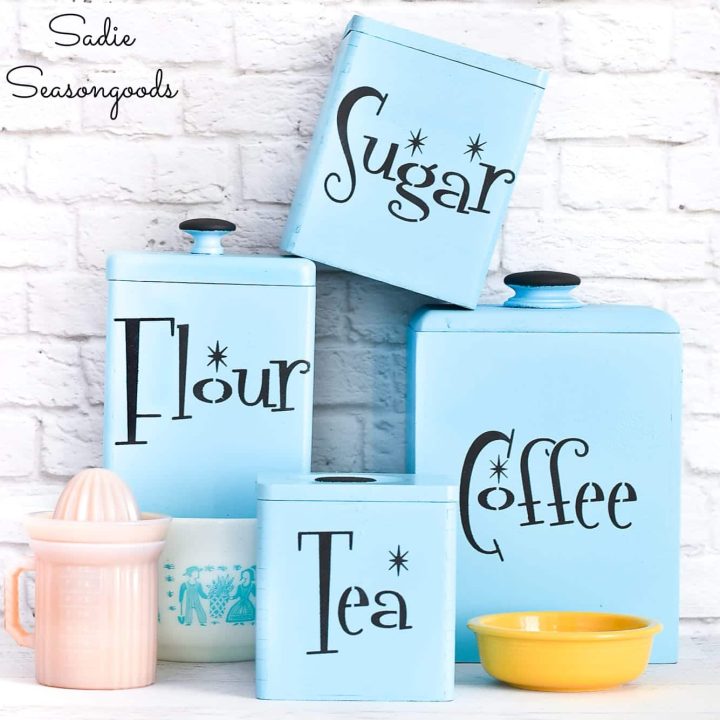 painted kitchen canisters