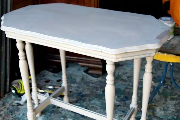 table with one coat of paint