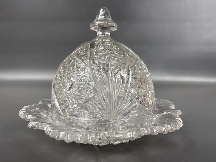 cut glass butter dish