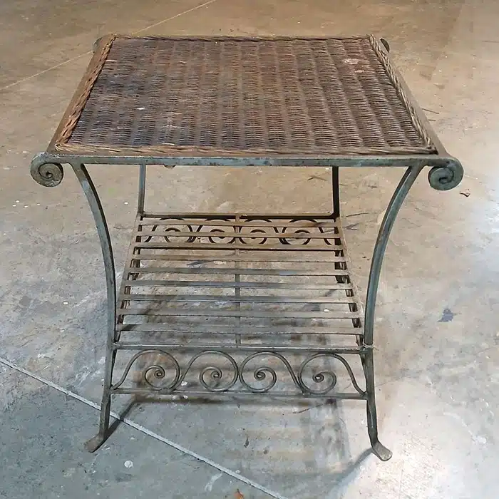 wicker and metal table