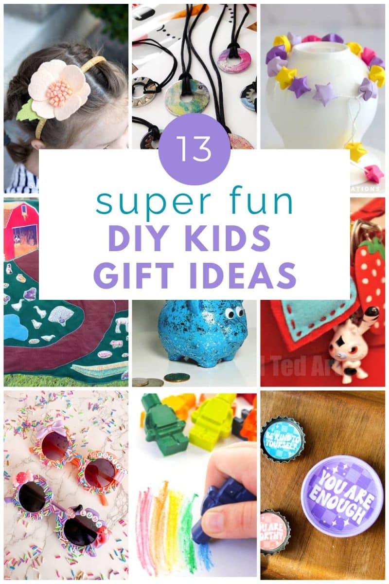 collage with 9 images diy kids gifts